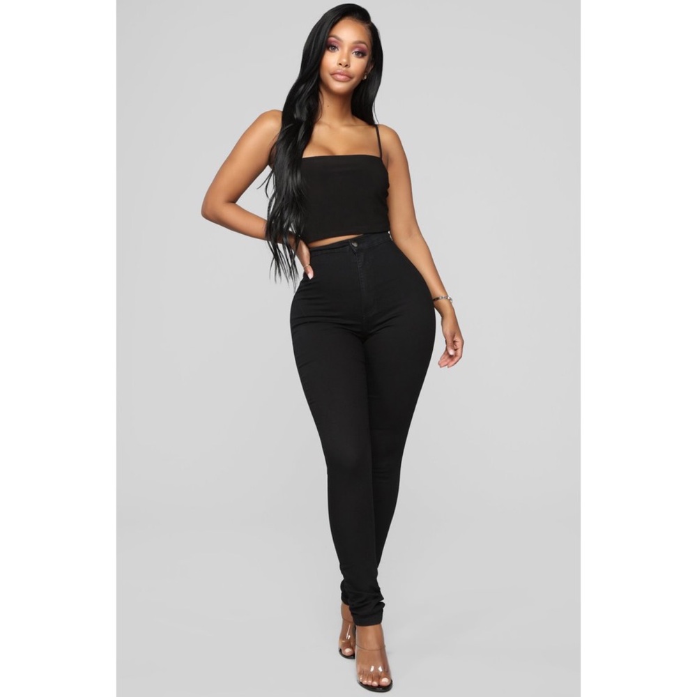 Fashion Nova Super High Waist Denim Skinnies